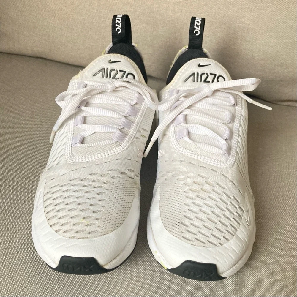 👟 Nike Air Max 270 White Women’s 8 (6.5Y) Mesh Running Sneakers